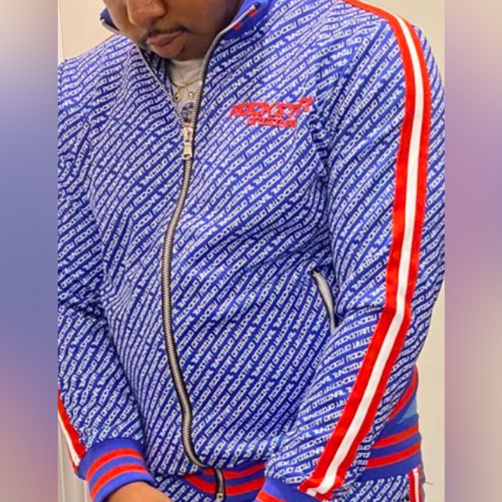 Blue and Red Rockstar Original Athletic Jacket - track jacket